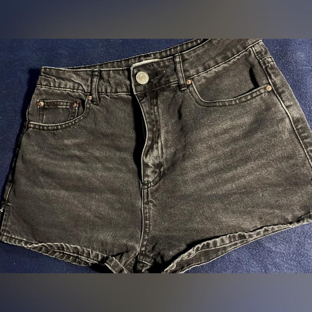 Black High Waisted Denim Shorts